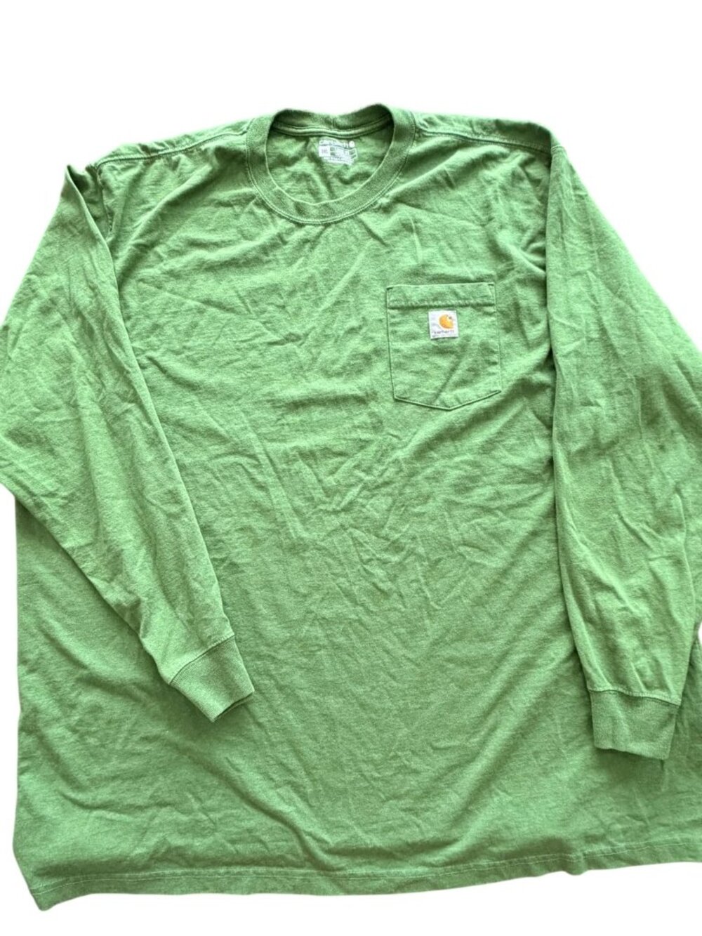 Carhartt Long Sleeve Pocket T Shirt Mens Size 3XL Green Workwear Loose Fit Tee
